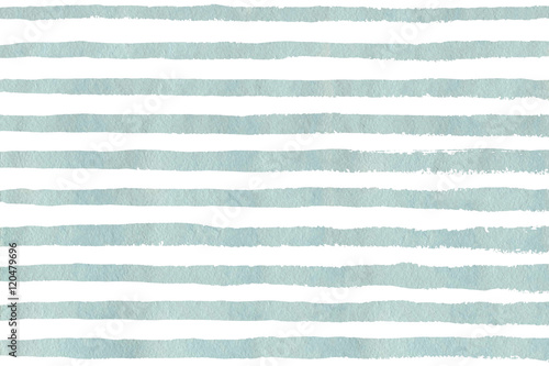 Watercolor light blue stripe grunge pattern. photo