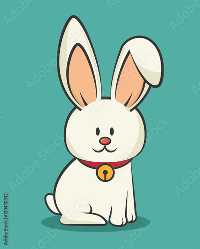 cartoon icon rabbit design isolated vector illustration eps 10