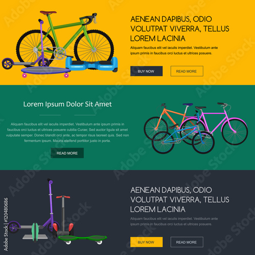 one and two wheeled mobility electric vehicle vector illustration, Eco alternative city transport bik and rolling wheels, scooter