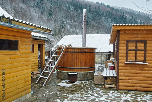 National Ukrainian wooden water spa hot tub