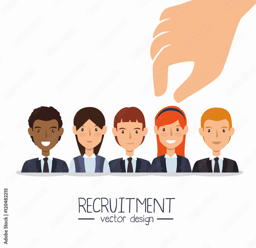 hand human resorces recruit desing isolated vector illustration eps 10
