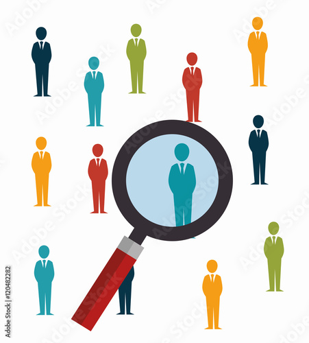 search human resources recruit design isolated vector illustration eps 10