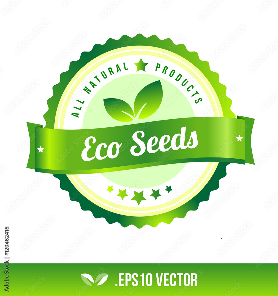 Eco seeds badge label seal Eco seeds badge label seal