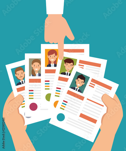 hand human resorces recruit desing isolated vector illustration eps 10 photo