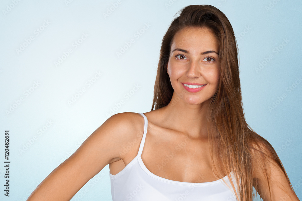 Closeup portrait of young woman casual portrait Closeup portrait of young woman casual portrait