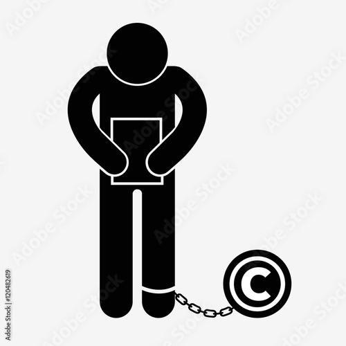 Prisoner with ball on chain icon