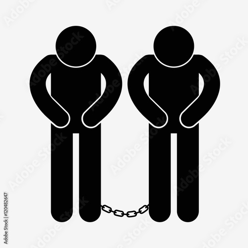 Prisoner with ball on chain icon