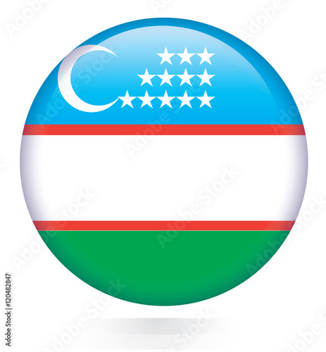 Free Download Uzbekistan flag button - GFXLoad