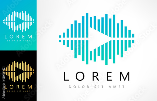 wave sound and play icon vector. Audio equalizer symbol.