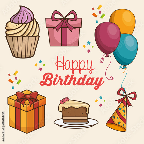 happy birthday design isolated vector illustration eps 10