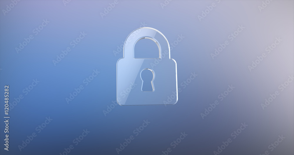 Lock Glass 3d Icon Lock Glass 3d Icon