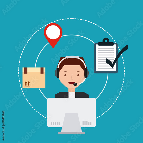 customer service flat icons vector illustration design Stock Vector