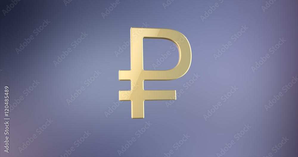 Obraz premium Ruble Gold 3d Icon