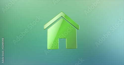 Home House Green 3d Icon