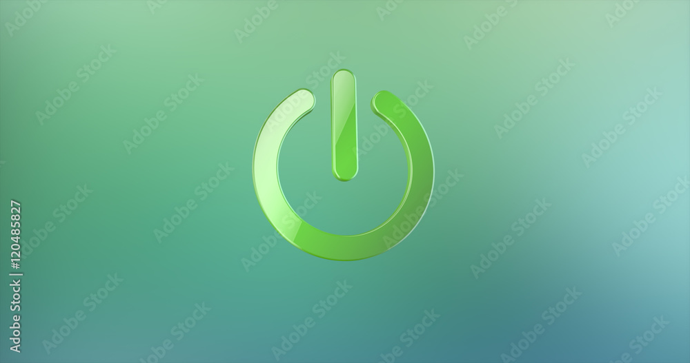 Power ON Green 3d Icon Power ON Green 3d Icon