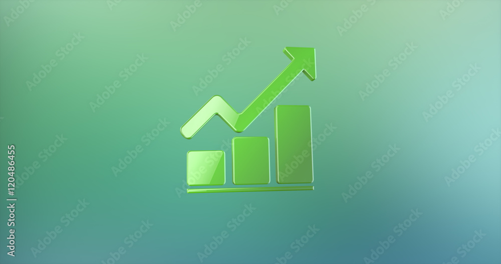 Chart Up Green 3d Icon Chart Up Green 3d Icon