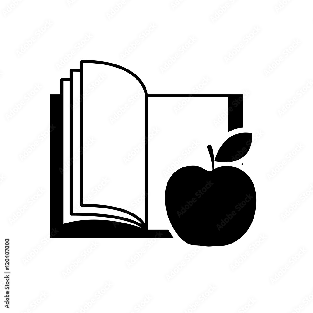 book with apple fruit icon vector illustration design book with apple fruit icon vector illustration design