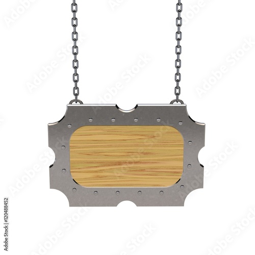 Blank wooden signboard with...