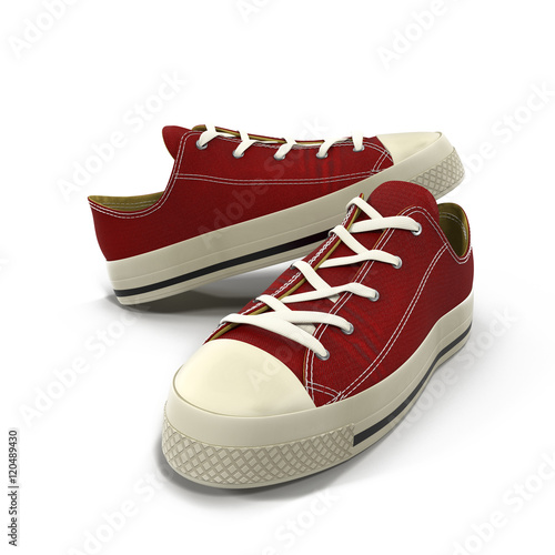 Convenient for sports mens sneakers. Presented on a white. 3D Illustration