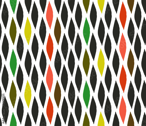 Autumn seamless pattern with leaves. Vector background in orange and white colors. Can be used for wallpaper, pattern fills, surface textures, fabric prints.