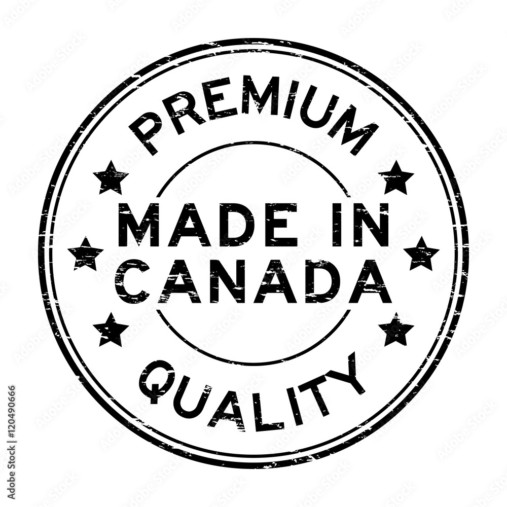 Grunge black premium quality made in Canada rubber stamp