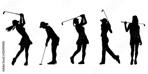 golf girl silhouettes