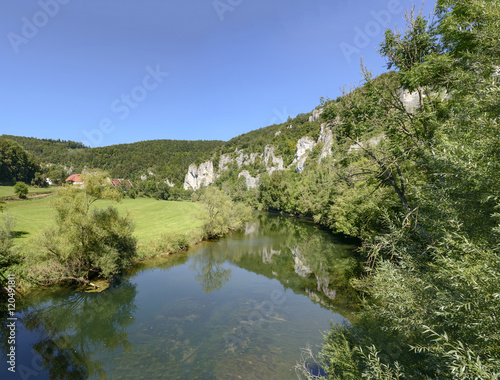 Donau river bends near Thiergarten  Germany  