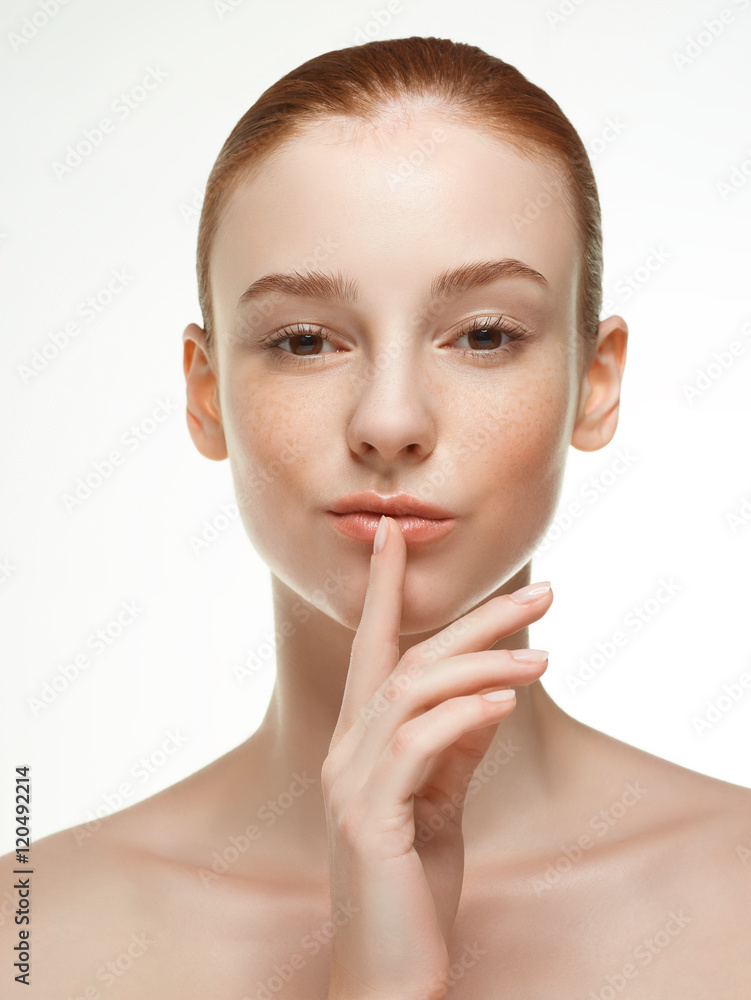 Emotional beauty portraits red-haired girl. Emotional beauty portraits red-haired girl.