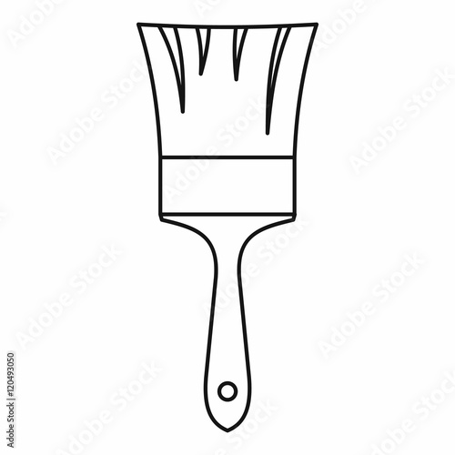 Paint brush icon in outline style on a white background vector illustration
