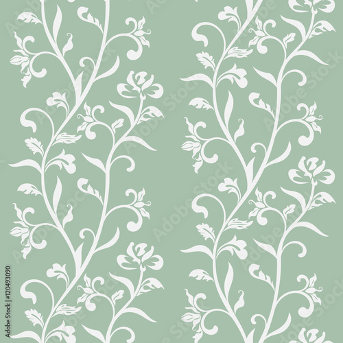 Tender seamless pattern with foliage. Vintage style.