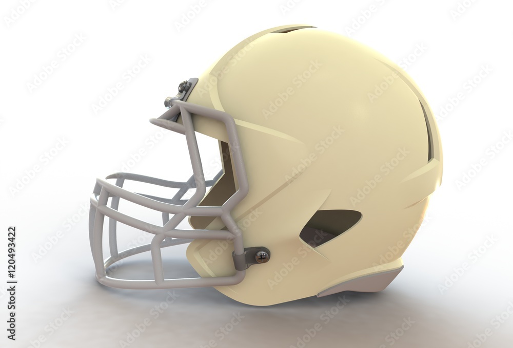 Fototapeta premium American football helmet isolated on white background, 3D rendering