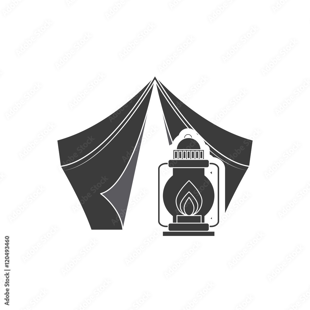 Fototapeta premium camping tent with outdoor icon vector illustration design