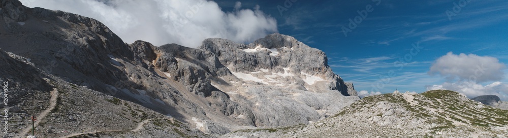 panorama of Triglav in Julian Alps in Slovenia