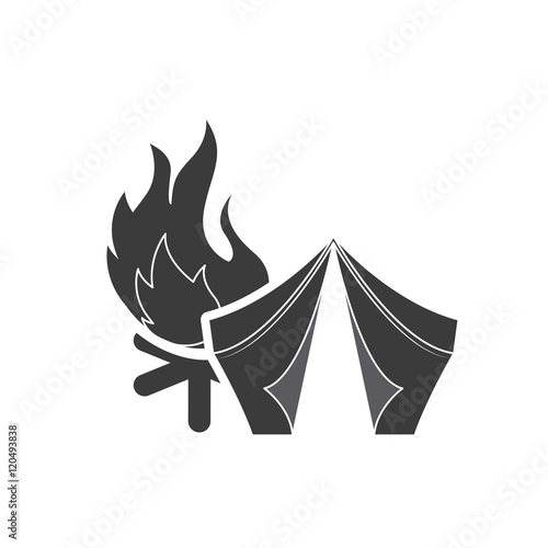 campfire with camping icon vector illustration design