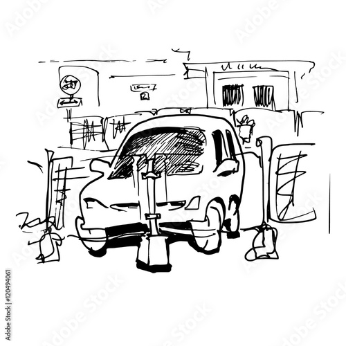 Car. Sketch.