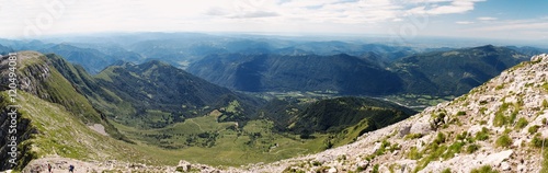 south and west panorama from summit of Krn in Julian Alps in Slovenia photo