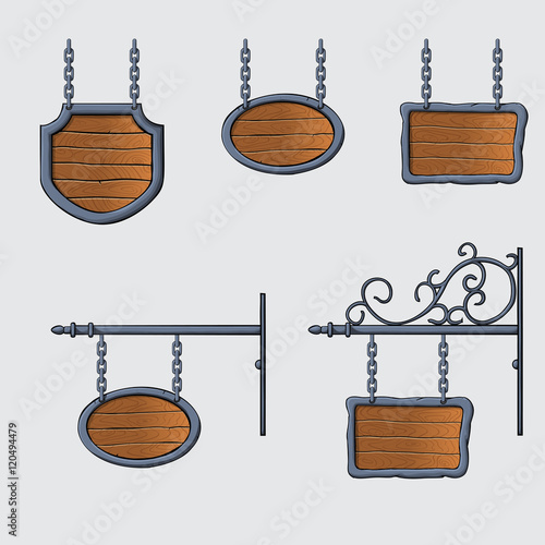 medieval wood sign
