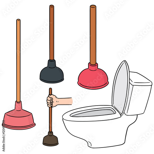 vector set of toilet rubber pump
