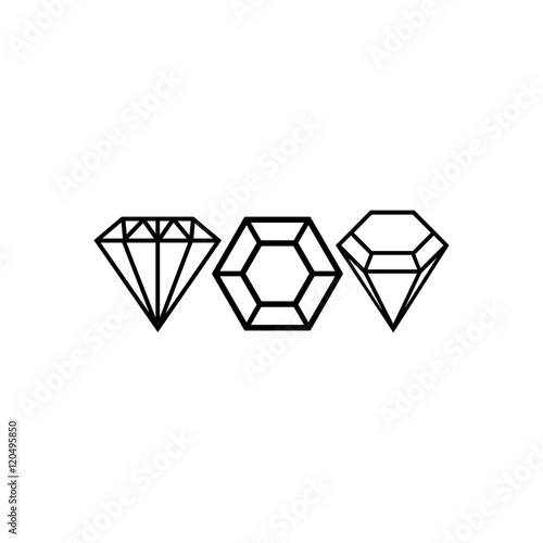 Diamond icons set