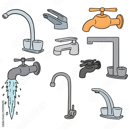 vector set of faucet
