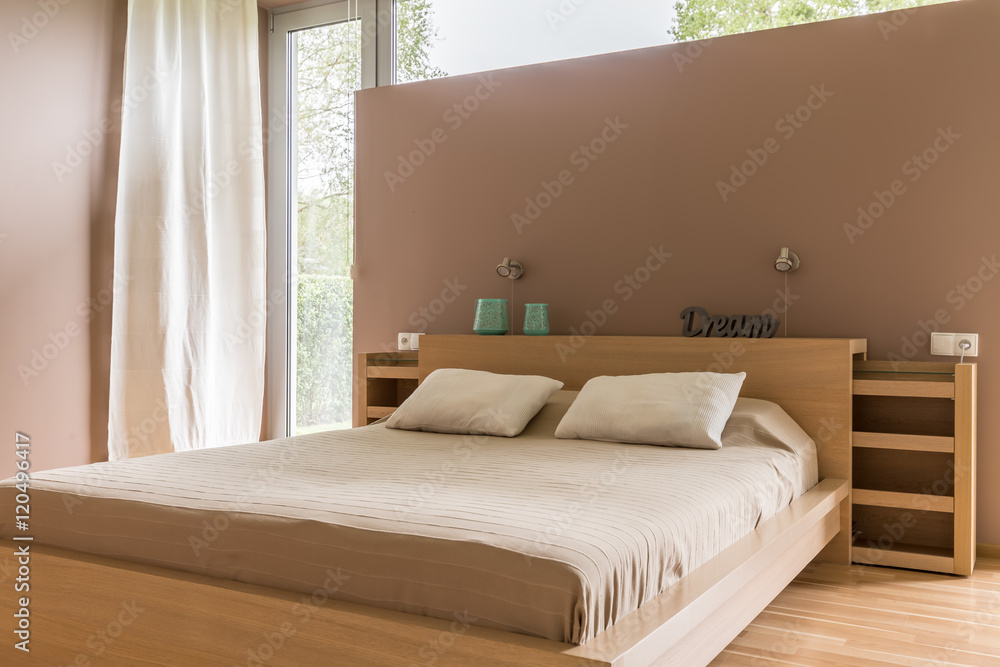 Cozy bedroom in beige idea