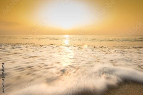 Soft wave of blue ocean on sandy beach © somchaichoosiri