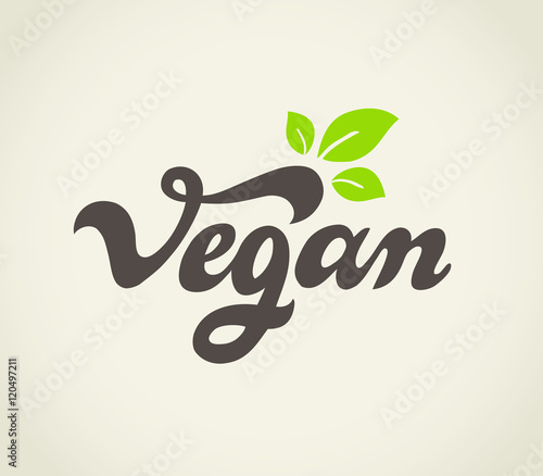Vegan - handwritten lettering for restaurant, cafe menu.