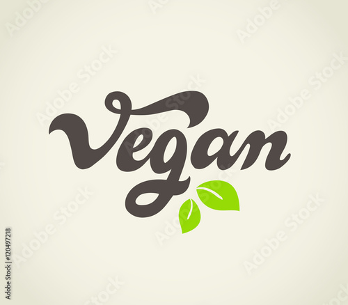 Vegan - handwritten lettering for restaurant, cafe menu.