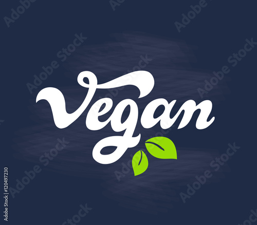 Vegan - handwritten lettering for restaurant, cafe menu.