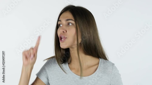 Wallpaper Mural Yelling, Shouting  Angry Beautiful Girl, White Background in Studio Torontodigital.ca