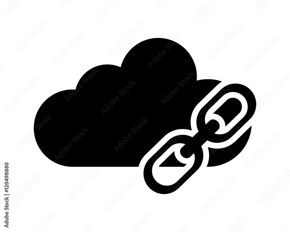 flat design storage cloud and link icon vector illustration flat design storage cloud and link icon vector illustration