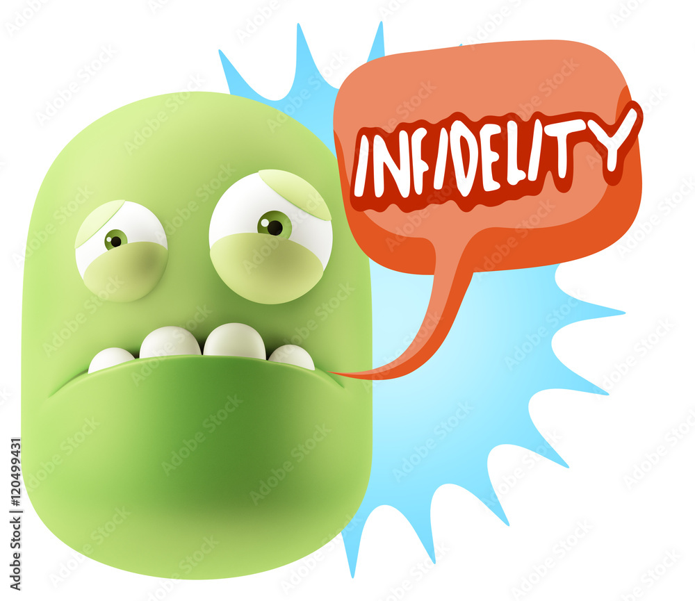 3d Illustration Sad Character Emoji Expression saying Infidelity 3d Illustration Sad Character Emoji Expression saying Infidelity