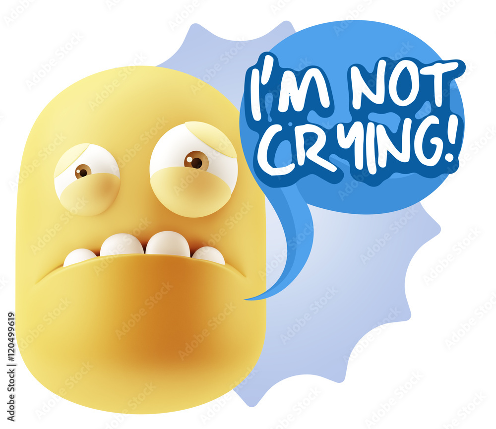3d Illustration Sad Character Emoji Expression saying I'm Not Cr 3d Illustration Sad Character Emoji Expression saying I'm Not Cr