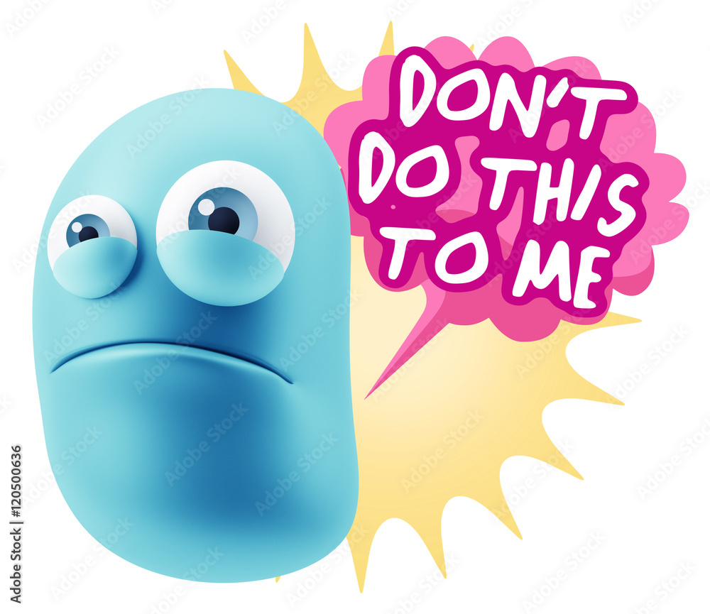 3d Illustration Sad Character Emoji Expression saying Don't do t 3d Illustration Sad Character Emoji Expression saying Don't do t